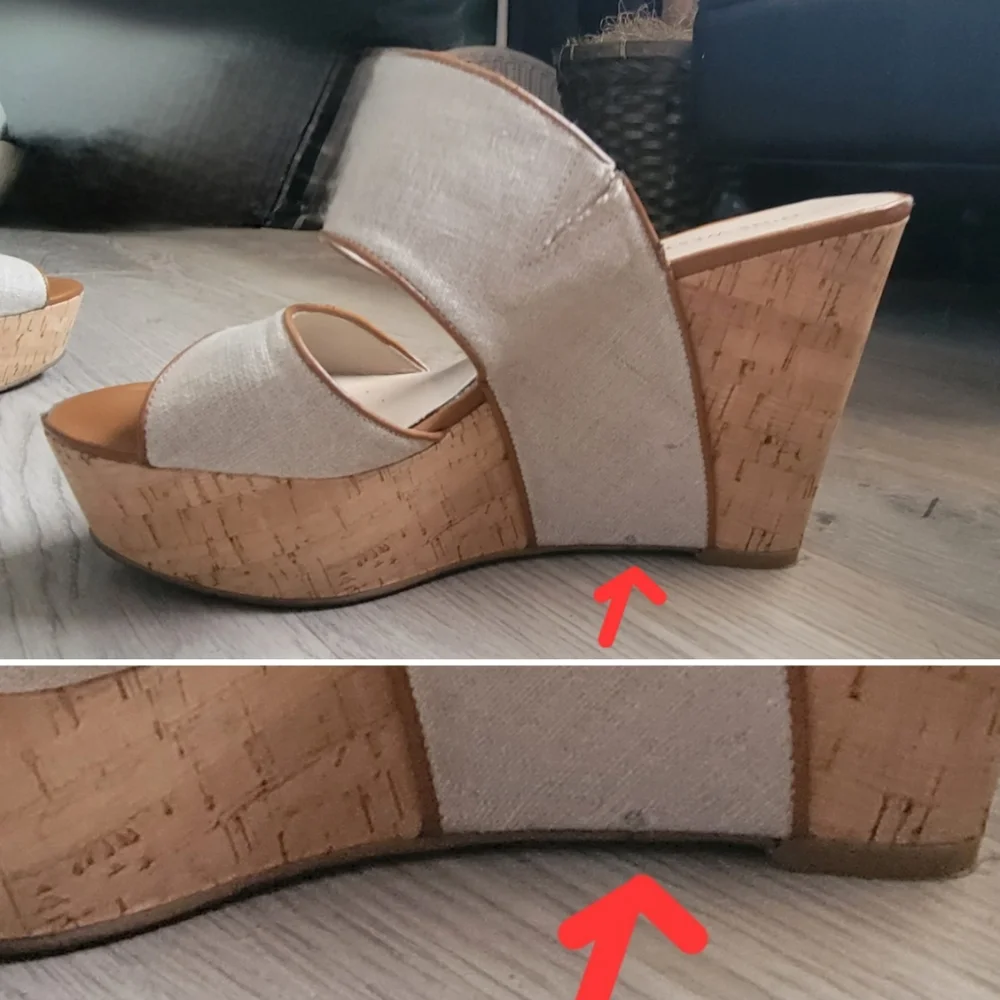 Nine West Larysa Linen & Cork Wedge, Size Women's 9.5 - Picture 5 of 12